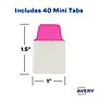 Avery UltraTabs Repositionable Mini Tabs, 1" x 1.5", Assorted Colors, 10 Tabs/Pad, 4 Pads (74759)~#|#~sp129134963_sc7