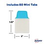 Avery UltraTabs Repositionable Mini Tabs, 1" x 1.5", Assorted Colors, 20 Tabs/Pad, 4 Pads (74763)~#|#~sp129134987_sc7