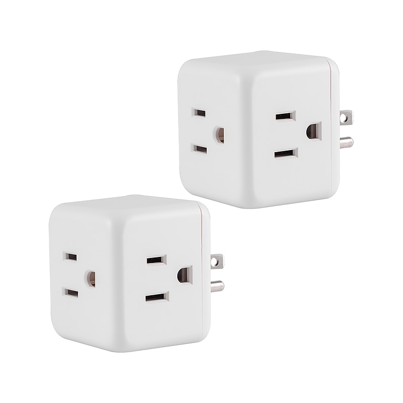 Cordinate Cube 3-Outlet Adapter, White (58862) image 1