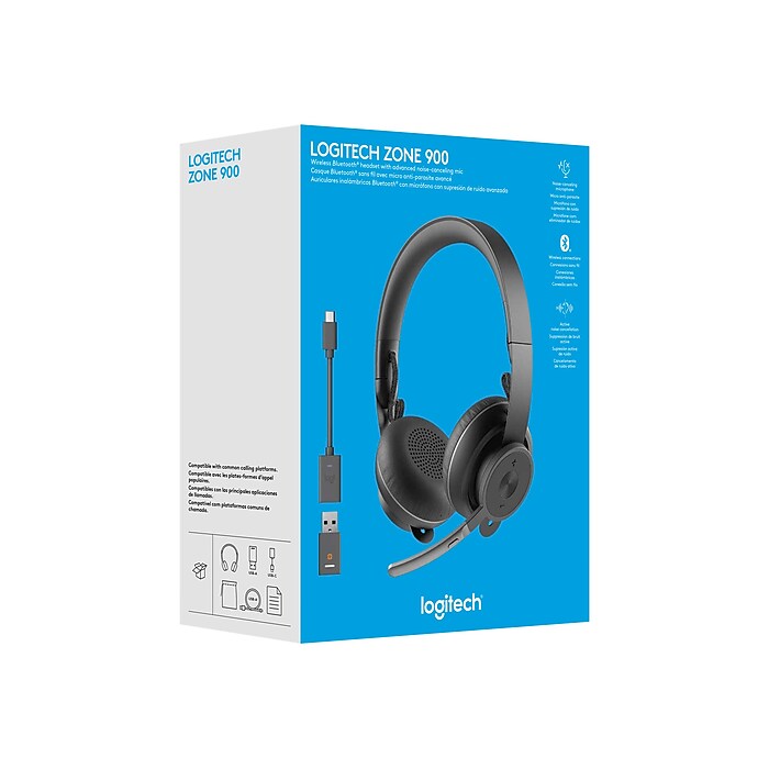 Logitech Zone 900 Wireless Bluetooth Stereo Headphones, Black (981