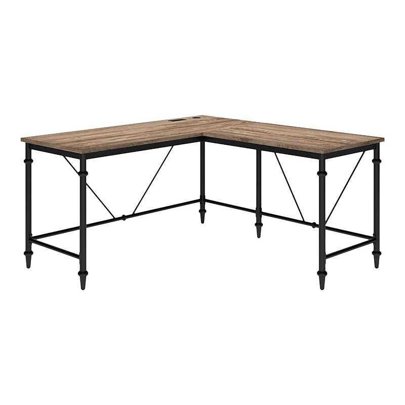 Thomasville Furniture Breslyn 60"W L-Shaped Computer Desk, Crosscut Hickory (SPLS-BRLD-TV) image 1