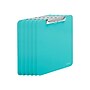Poppin Plastic Clipboard, Letter Size, Aqua, 6/Kit (108684)~#|#~sp129135116_sc7