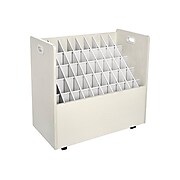 AdirOffice 50-Slot Roll File Cabinet, Mobile, Specialty, White, 15.5" (626-WHI)