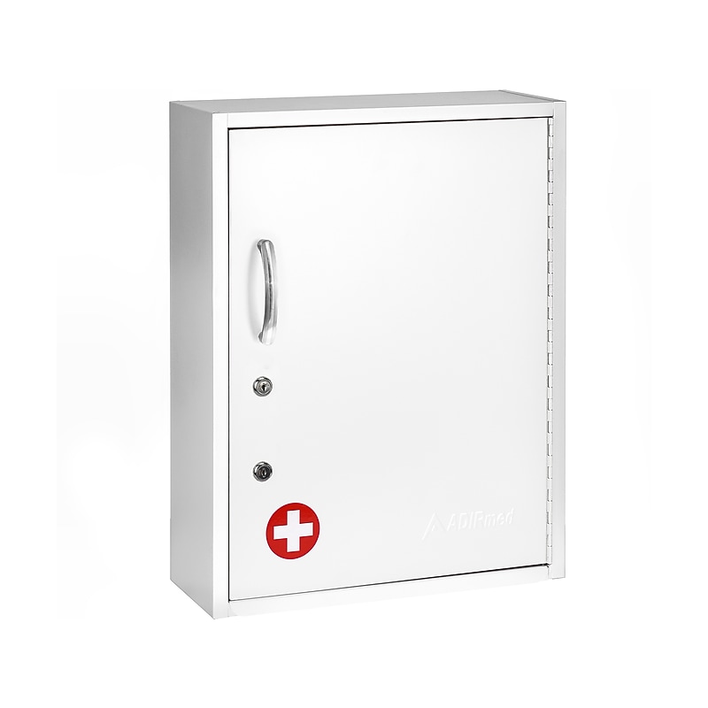 AdirMed Steel Medical Storage Cabinet with Dual Key Lock, 1.16 cu. ft. (999-06-WHI) image 1