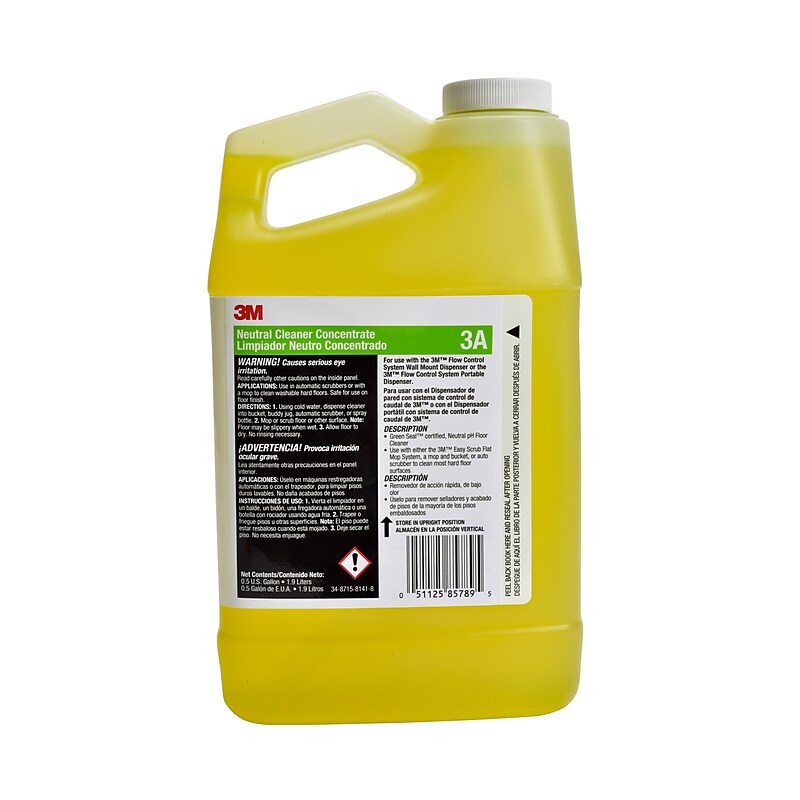 3M Neutral Cleaner Concentrate, 0.5 Gallon, 4/Case (3A) image 1