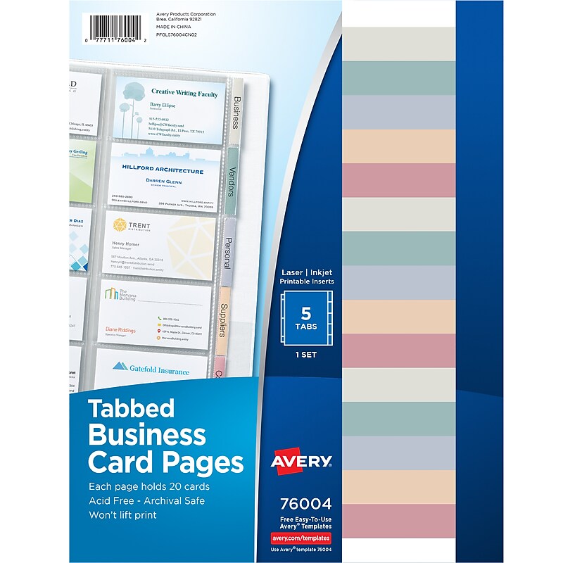 Avery Binder Pockets, 3-Hole Punched, Clear, 5/Pack (76004) image 1