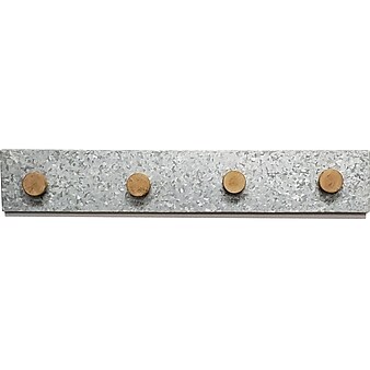 Eden Grove Galvanized Wall Rack, Tin/White (9602074E)