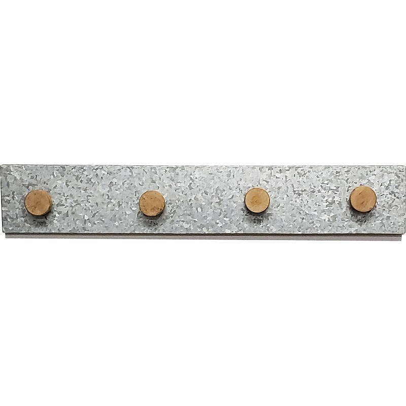 Eden Grove Galvanized Wall Rack, Tin/White (9602074E) image 1