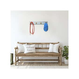 Eden Grove Galvanized Wall Rack, Tin/White (9602074E)
