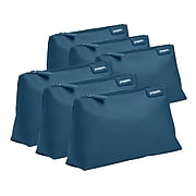 Poppin Zipper Canvas Pouch, Slate Blue, 6/Pack (108693)