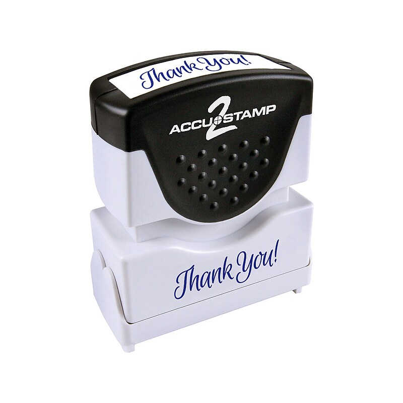 Accu-Stamp 2 Pre-Inked Stamp, "Thank You!", Blue Ink (035630) image 1