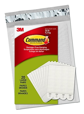 Command 20 Pairs Large Picture Hanging Strips Decorative Hooks