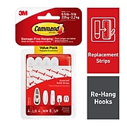Command™ Refill Strips, White, 8 Small, 4 Medium, 4 Large Sets/Pack (17200-ES)