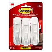 Command™ Large Utility Hook, White, 3 Hooks, 6 Strips/Pack (17003-3ES)