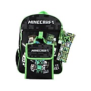 Minecraft Creeper School Backpack Set, Black with Green Trim (K59TJ6MNCIR00)