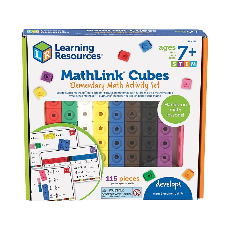 Learning Resources Mathlink Cubes Elementary Math Activity Set, Multicolor (LER 4299) image 1