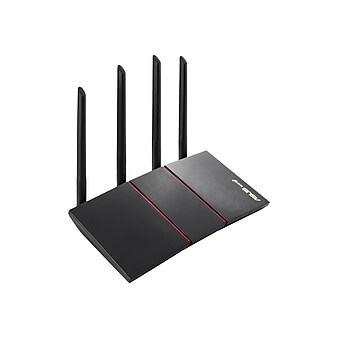 Asus RT-AX55 AX1800 Dual Band MU-MIMO WiFi 6 Router, Black/Red (RT-AX55(BLACK))