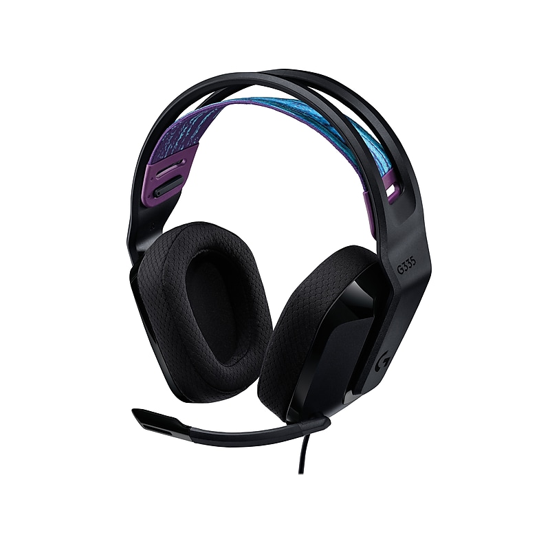 Logitech G335 Stereo Headphones, Black/Blue/Purple (981-000977) image 1