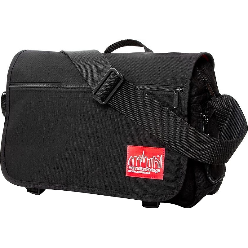 Manhattan Portage Red Label Delancey Fabric Casual Messenger Bag, Black (1467 BLK) image 1