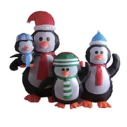 LB International 5' Inflatable Lighted Penguin Family Christmas Yard Art...
