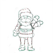 Product Works 42 inch Pre Lit Red White and Green LED Animation Waving Santa...