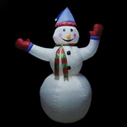 LB International 8' Animated Inflatable Lighted Standing Snowman Christmas...
