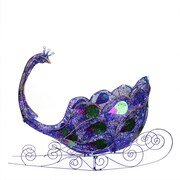 Northlight 40 inch Pre Lit Twinkling LED Glittered Peacock Sleigh Christmas Yard...