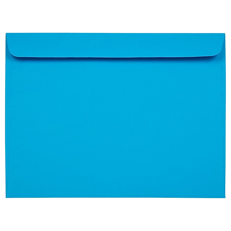 JAM Paper 9 x 12 Booklet Colored Envelopes, Blue Recycled, 25/Pack (5156774) image 1
