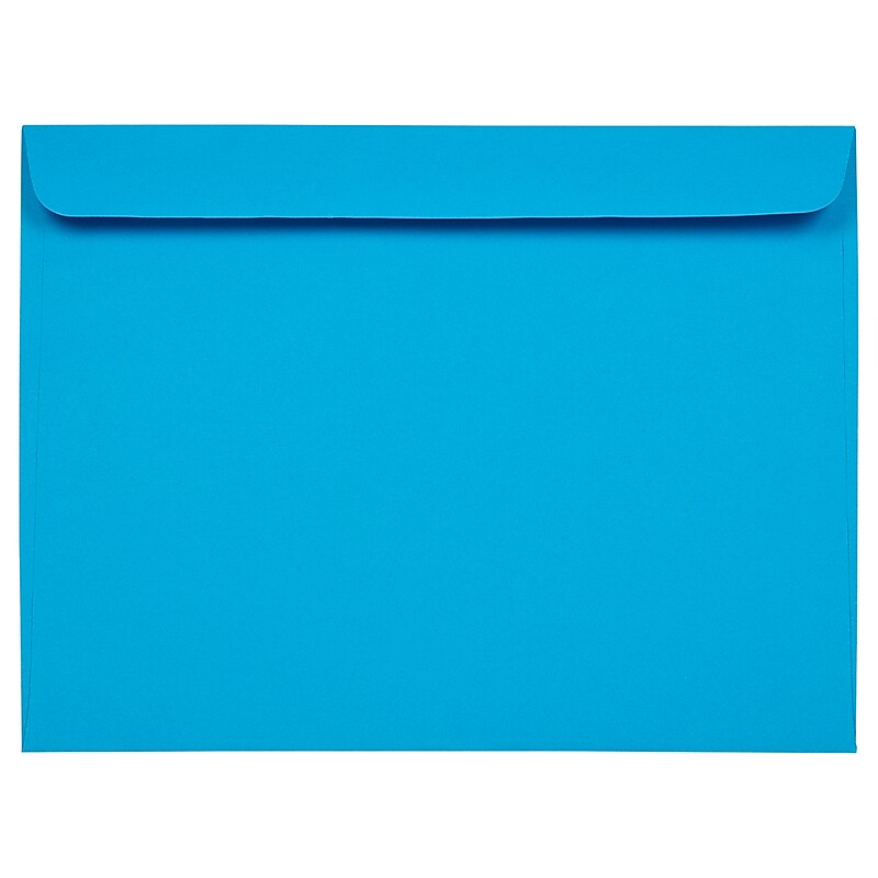 JAM Paper 9 x 12 Booklet Colored Envelopes, Blue Recycled, 50/pack (5156774i) image 1