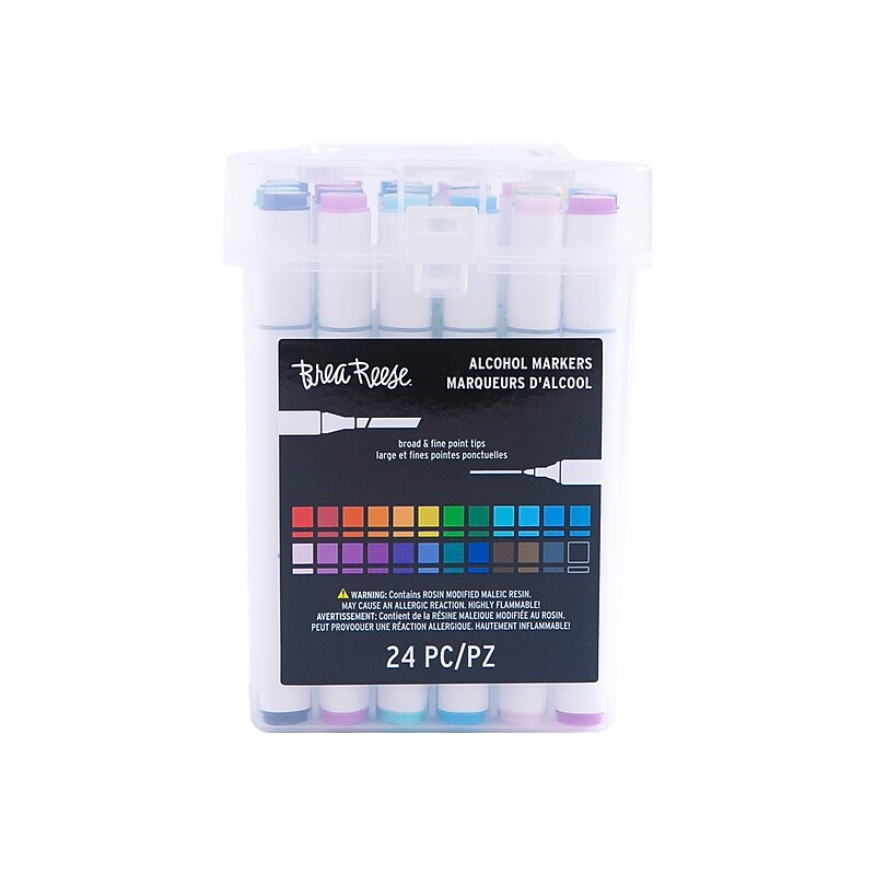 Brea Reese Alcohol Markers, Twin Tip, Assorted Colors, 24/Pack (35487) image 1
