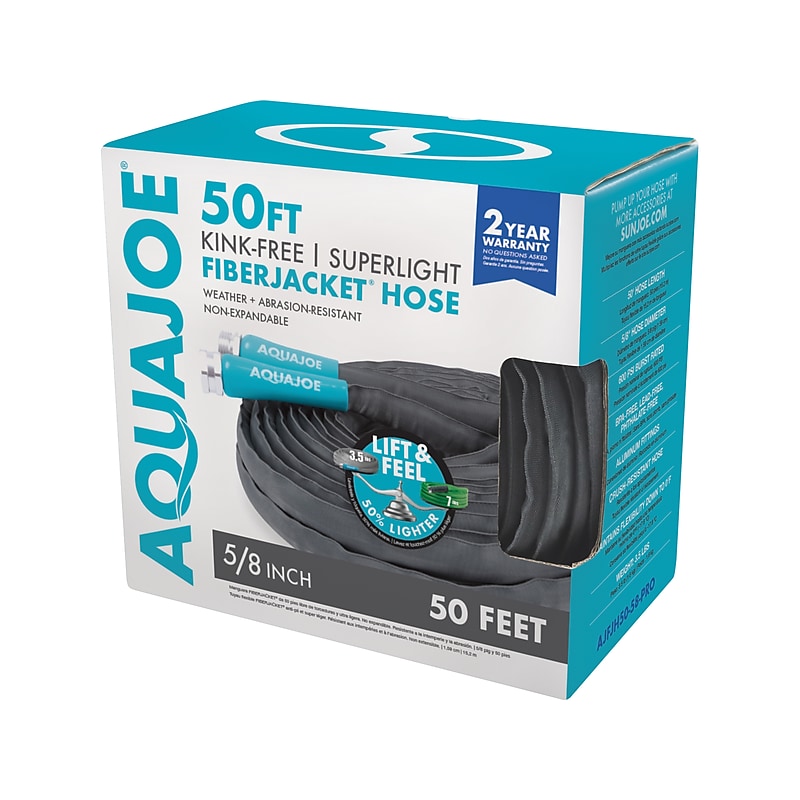 AquaJoe Garden Hose, 50', Black/Blue (AJFJH50-58-PRO) image 1
