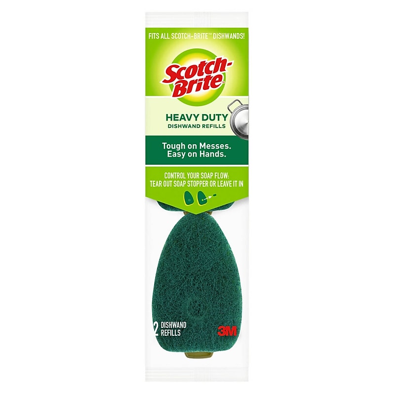 Scotch-Brite Heavy Duty Dishwand Refills, Green, 2/Pack (481-7-RSC) image 1
