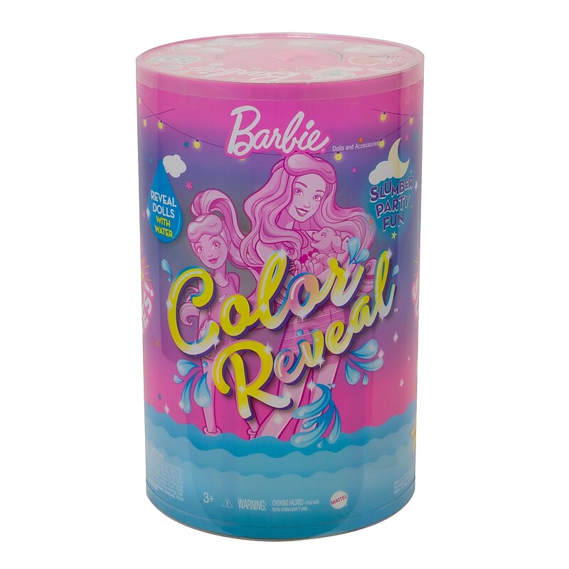 Mattel Barbie Color Reveal Plastic Slumber Party Fun Set, Multicolor (GRK14) image 1