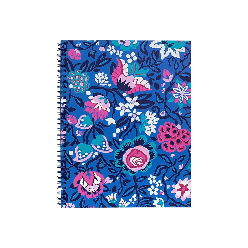 Vera Bradley Bloom Berry Composition Notebooks, 8" x 10.5", College Ruled, 70 Sheets, Blue (218063) image 1