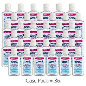 PURELL Advanced Instant 1 oz. Gel Hand Sanitizer, Clean Scent, 36/Carton (3901-36-BWL)