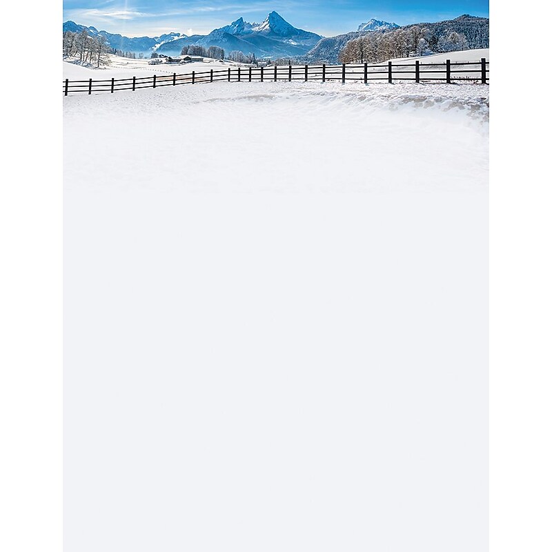 Great Papers!® Holiday Stationery, Winter Fence, 8.5" x 11", 80 Sheets (2017021) image 1