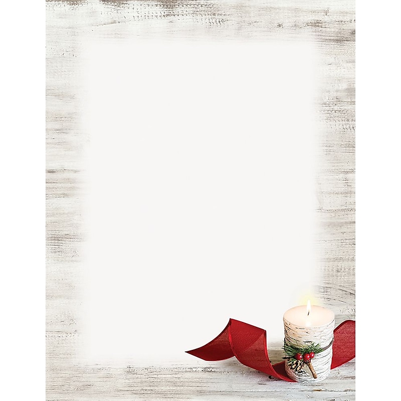 Great Papers! Holiday Stationery, Birch Candle, 8.5" x 11", 80/Pack (2017025) image 1