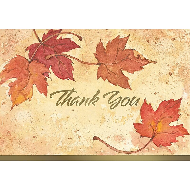 Great Papers! Folded Thank You Note Card, Fall Leaves, 4.875" x 3.375", 50/Pack (2017002) image 1