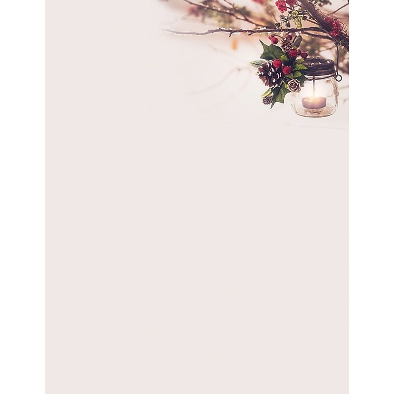 Great Papers!® Holiday Stationery, Glowing Lantern, 8.5" x 11", 80 Sheets (2017022) image 1