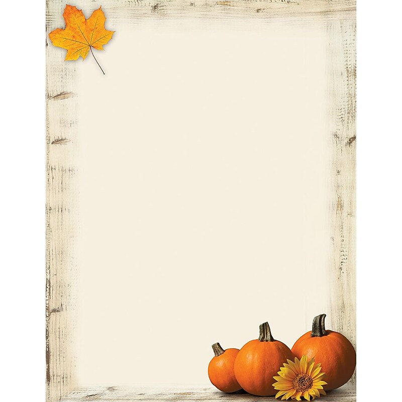 Great Papers Pumpkin Sunflower Seasonal Letterhead, Multicolored, 80/Pack (2017014) image 1
