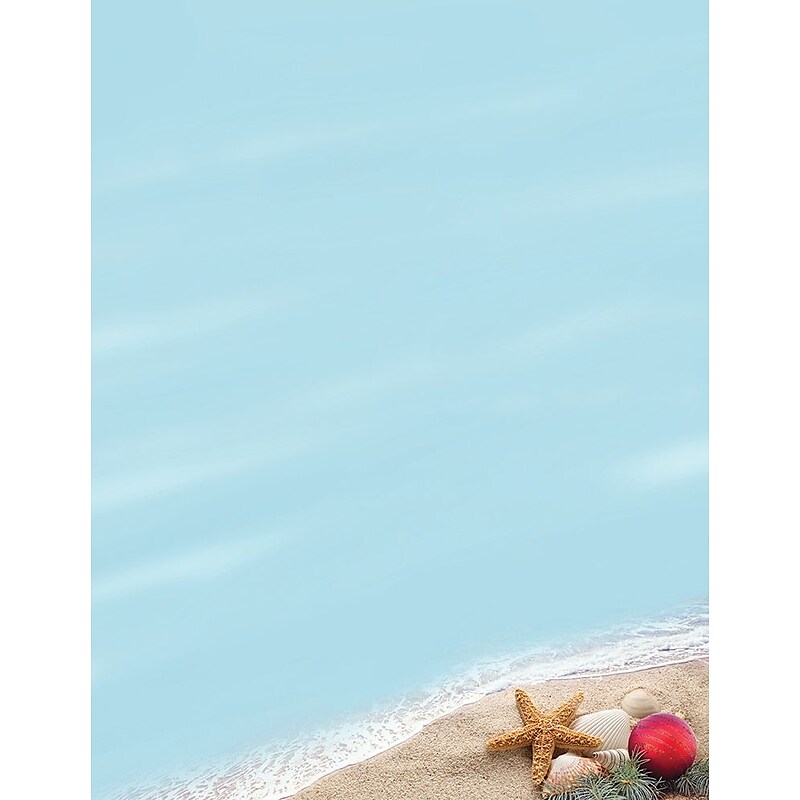 Great Papers!® Holiday Stationery, Beachy Holiday, 8.5" x 11", 80 Sheets (217017) image 1