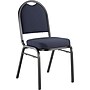 NPS 9200 Series Dome-Back Fabric Padded Stack Chair, Midnight Blue/Black Sandtex, 4 Pack (9254-BT/4)~#|#~sp130557240_sc7