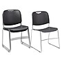 NPS 8500 Series Hi-Tech Ultra-Compact Plastic Stacking Chair, Gunmetal/Chrome, 4/Pack (8502/4)~#|#~sp130557322_sc7