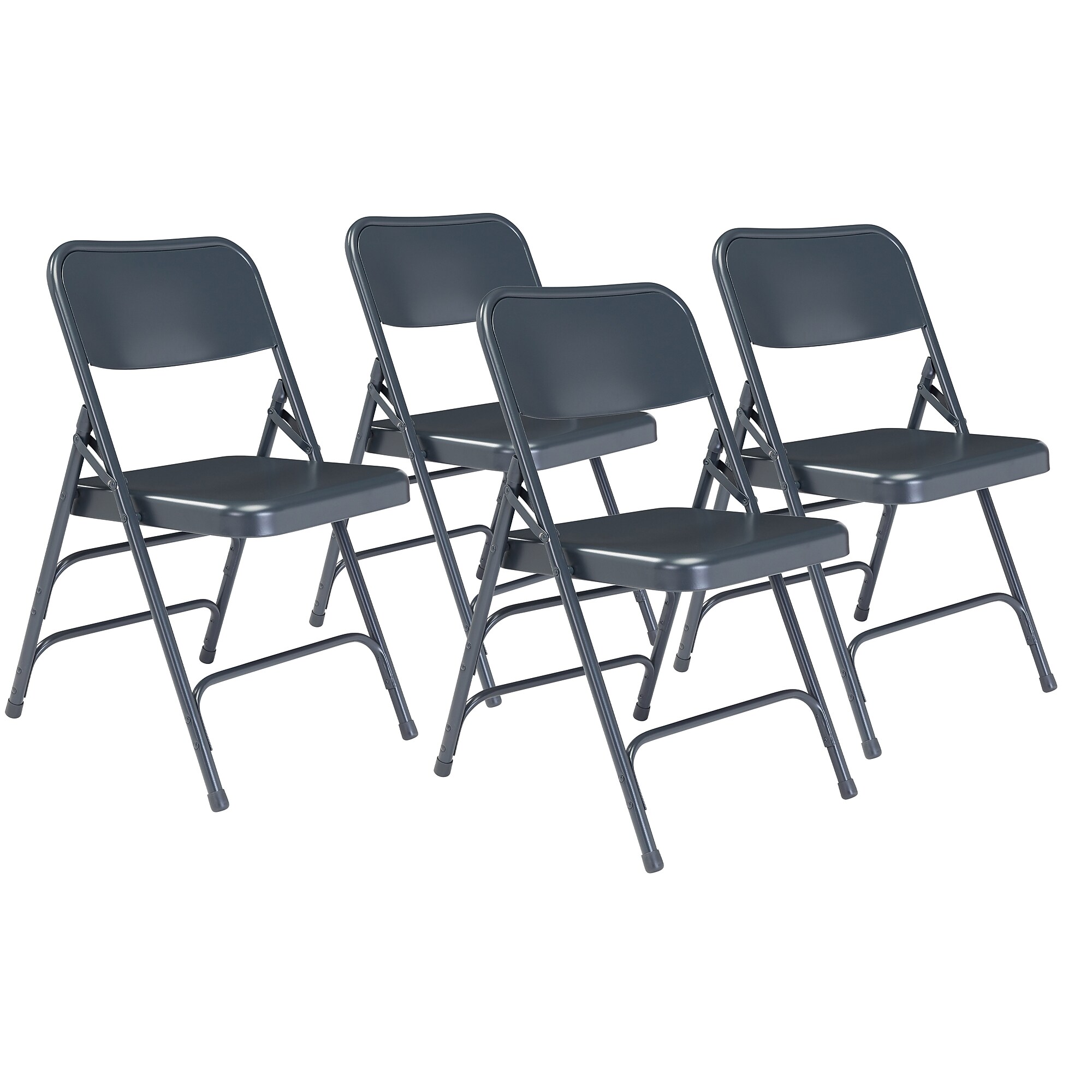NPS 300 Series Premium All-Steel Triple Brace Double Hinge Folding Chair, Char-Blue, 4/Pack (304/4) Sansujyuku sansujyuku.com