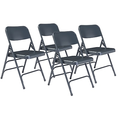 NPS 300 Series Premium All-Steel Triple Brace Double Hinge Folding Chair, Char-Blue, 4/Pack (304/4) Simolary simolary.com 6