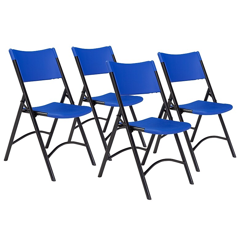 NPS 600 Series Plastic Folding Chair, Blue, 4 /Pack (604/4) image 1