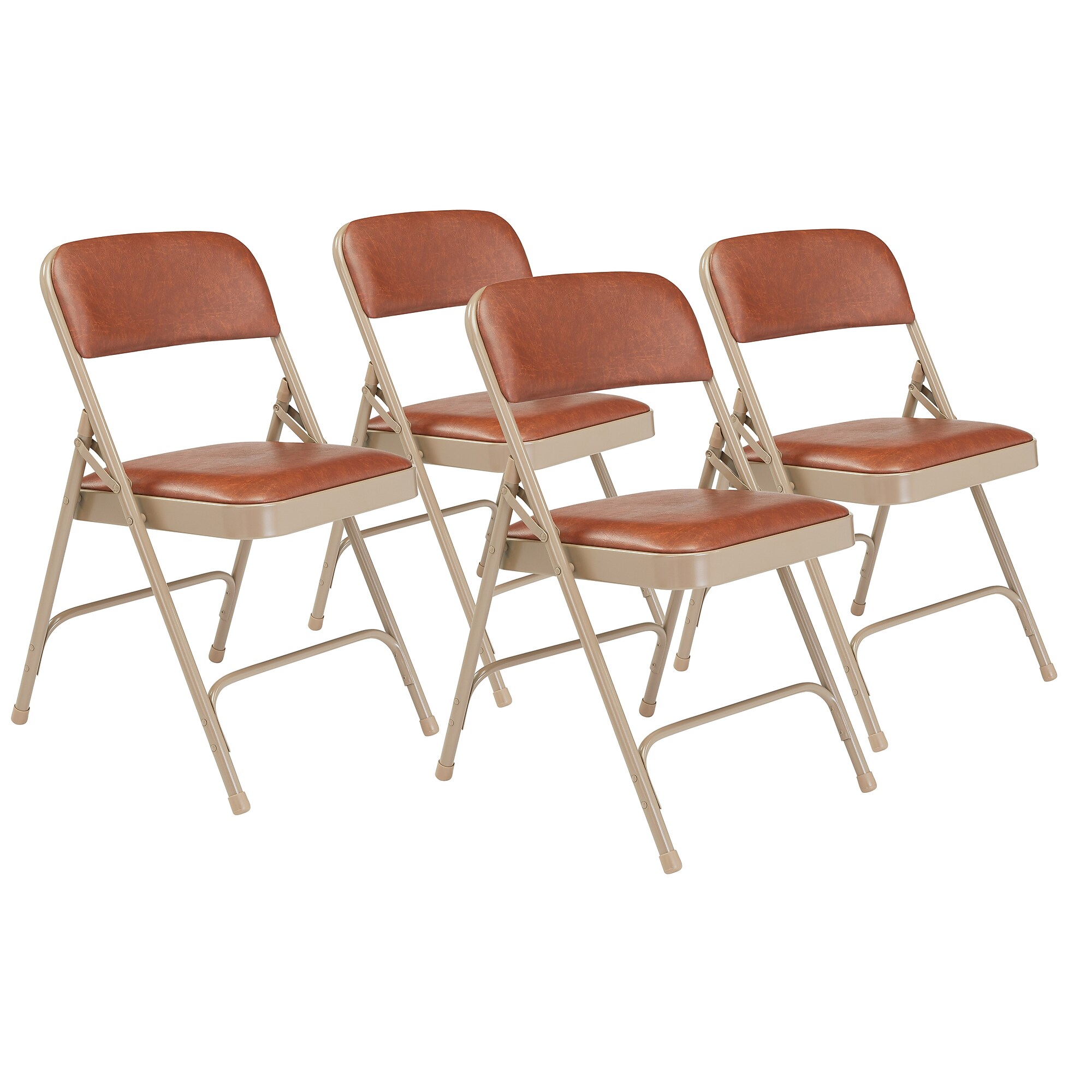 NPS 1200 Series Premium Vinyl Padded Folding Chair, Honey Brown/Beige, 4/Pack (1203/4) Sansujyuku sansujyuku.com