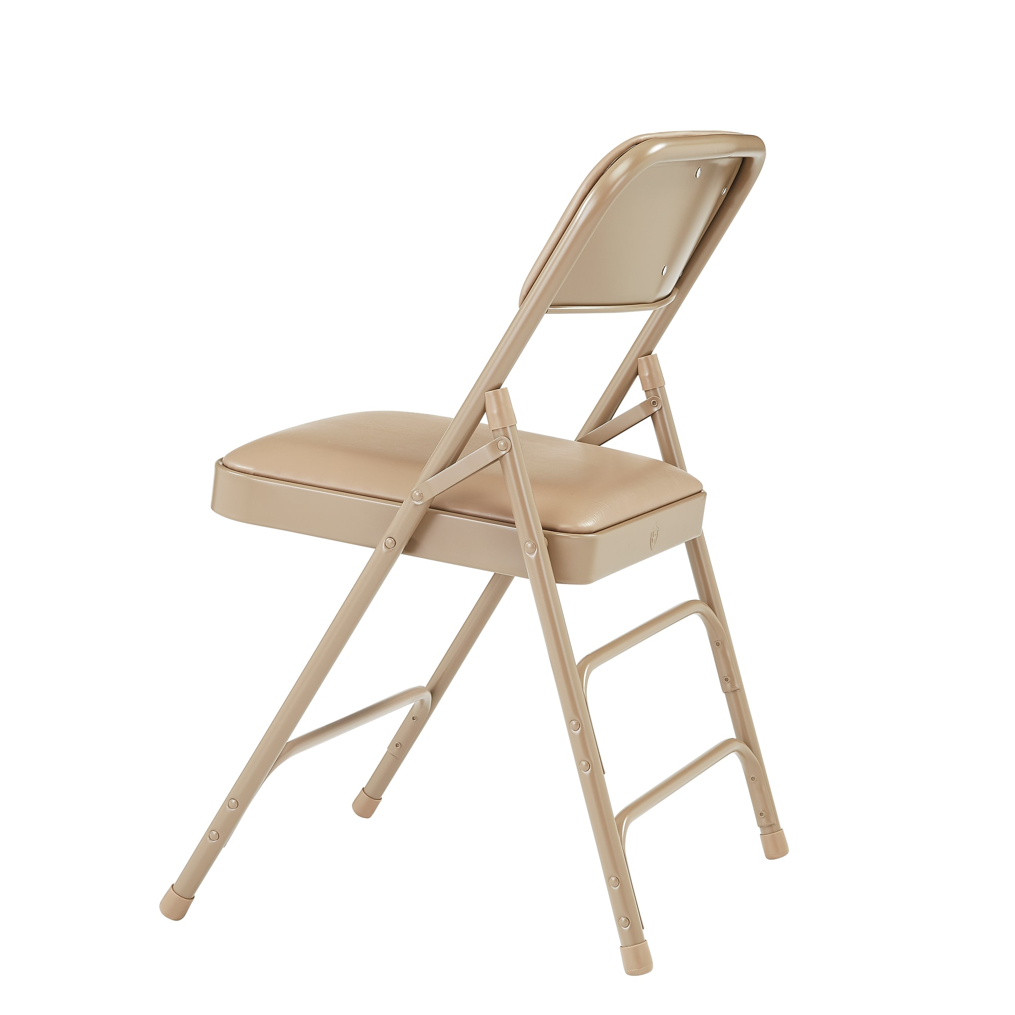 NPS 1300 Series Premium Vinyl Padded Triple Brace Double Hinge Folding Chair, French Beige/Beige, 4/Pack (1301/4) Sansujyuku sansujyuku.com