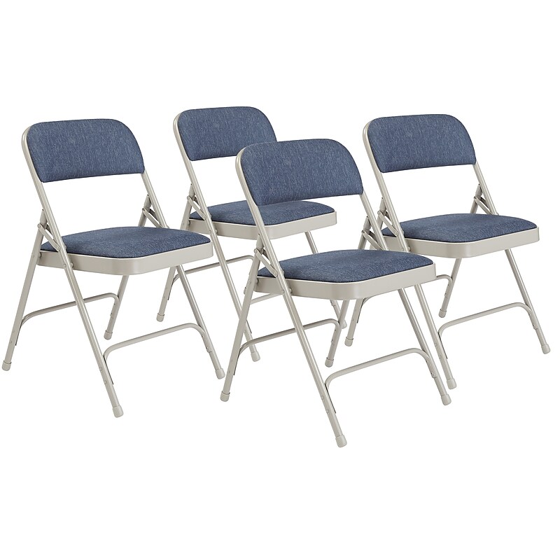 NPS 2200 Series Fabric Padded Premium Folding Chairs, Imperial Blue, 4/Pack (2205/4) image 1