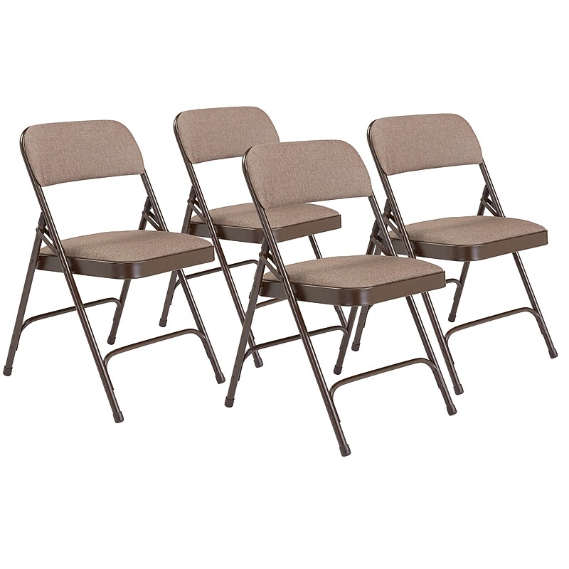 NPS 2200 Series Premium Fabric Padded Folding Chair, Russet Walnut, 4/Pack (2207/4) image 1